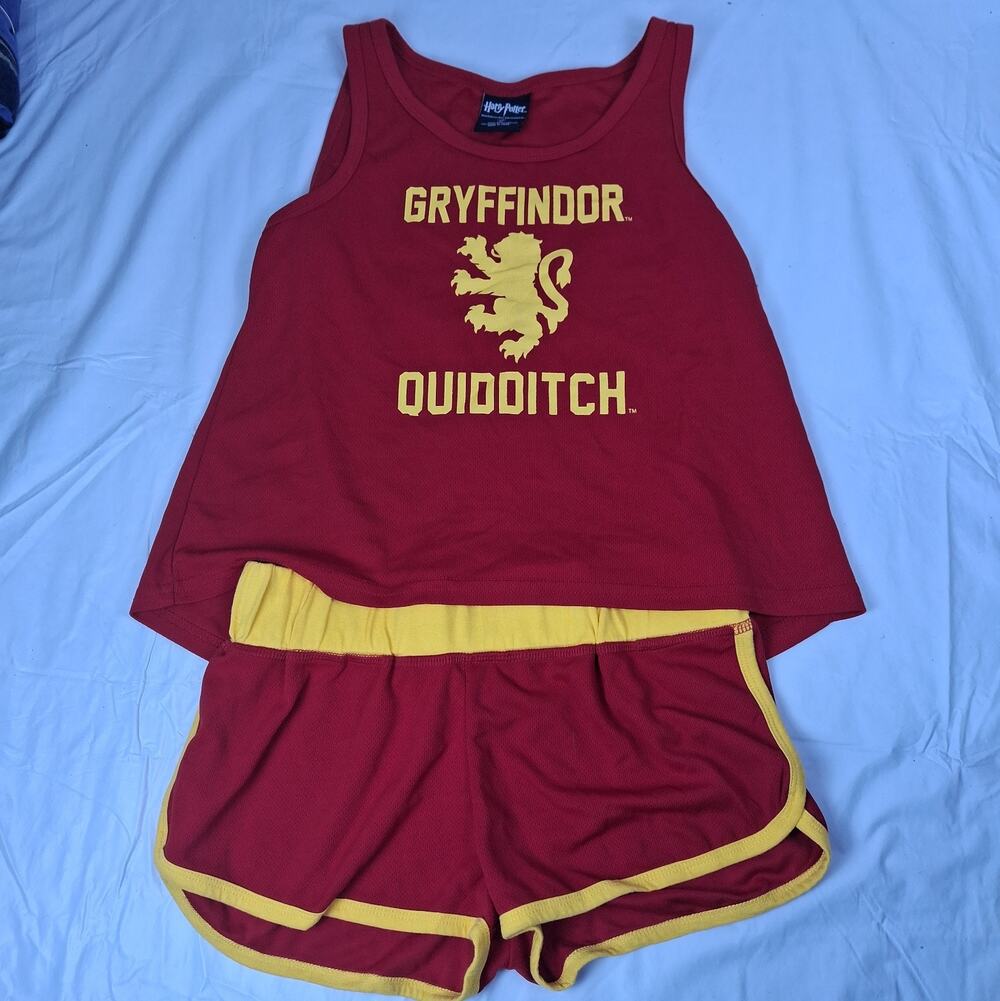 Harry Potter Gryffindor Quidditch Tank Top & Shorts Pajama Set Youth Medium M 14
